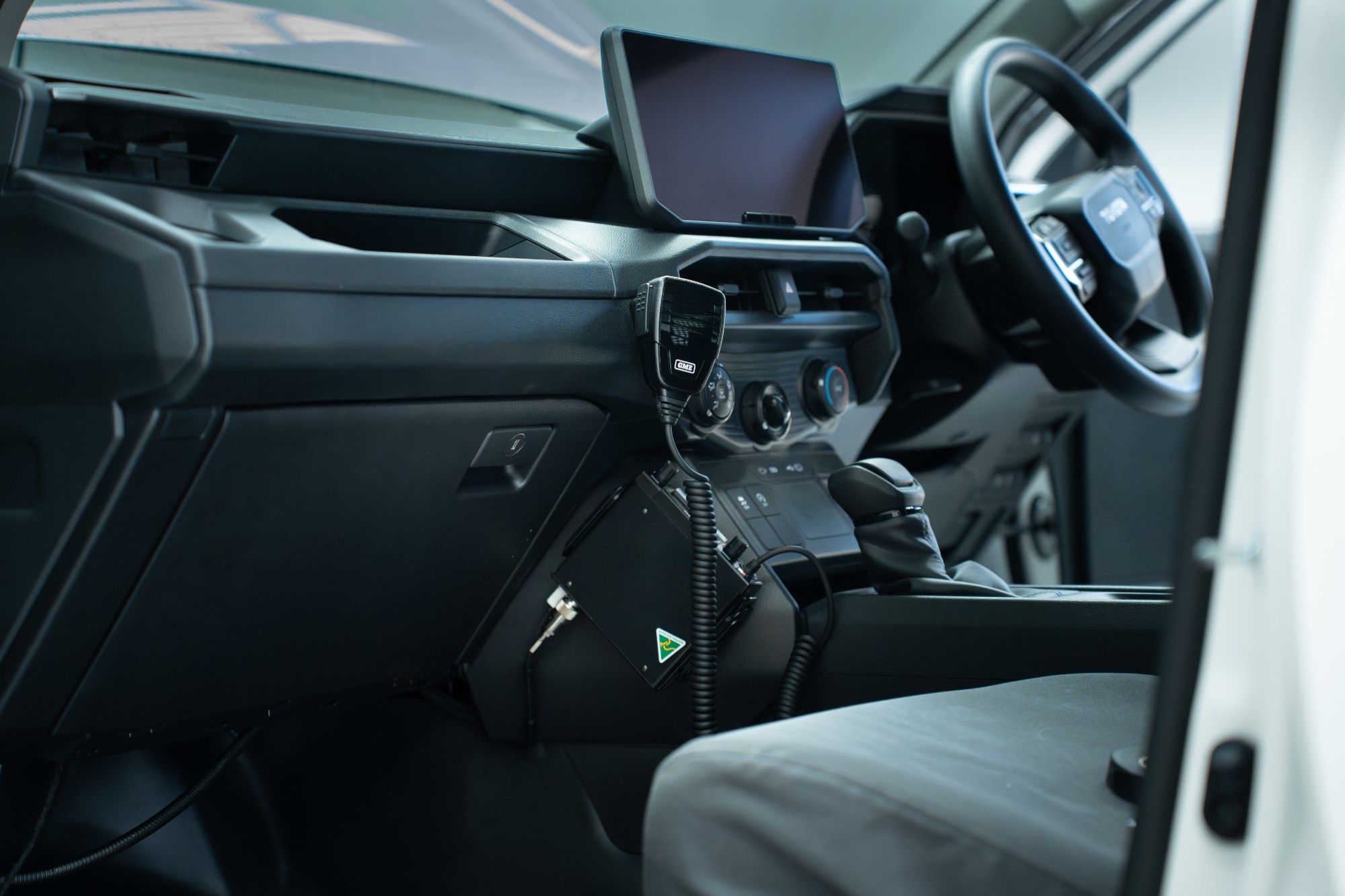 UHF radio installed in a Hilux cabin